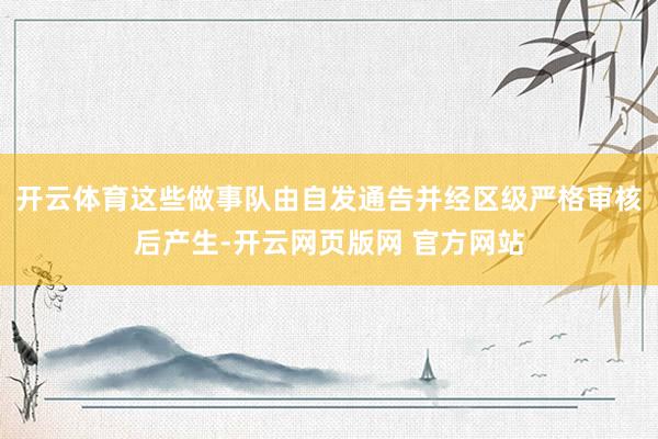 开云体育这些做事队由自发通告并经区级严格审核后产生-开云网页版网 官方网站