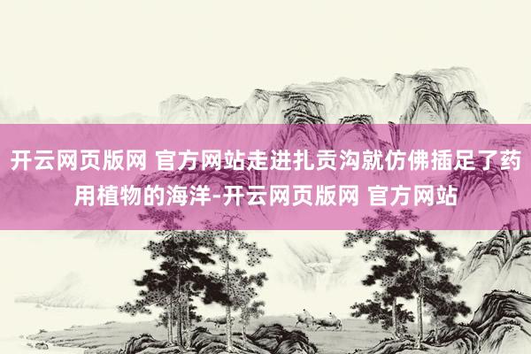 开云网页版网 官方网站走进扎贡沟就仿佛插足了药用植物的海洋-开云网页版网 官方网站