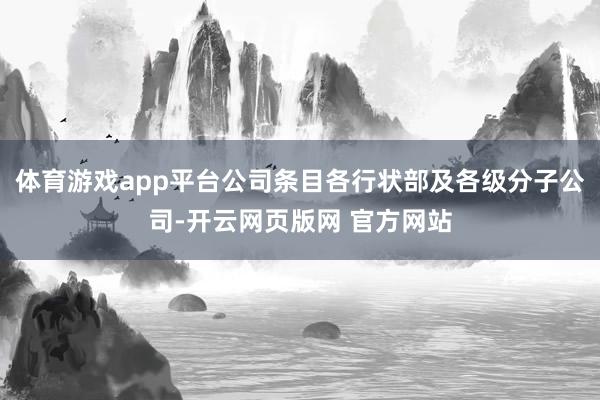 体育游戏app平台公司条目各行状部及各级分子公司-开云网页版网 官方网站