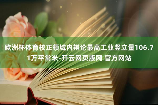 欧洲杯体育校正领域内辩论最高工业竖立量106.71万平常米-开云网页版网 官方网站