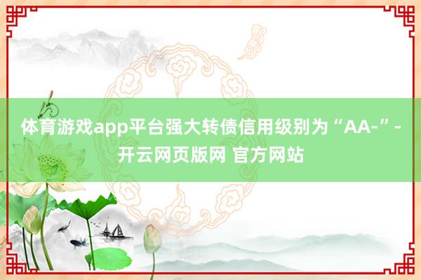 体育游戏app平台强大转债信用级别为“AA-”-开云网页版网 官方网站